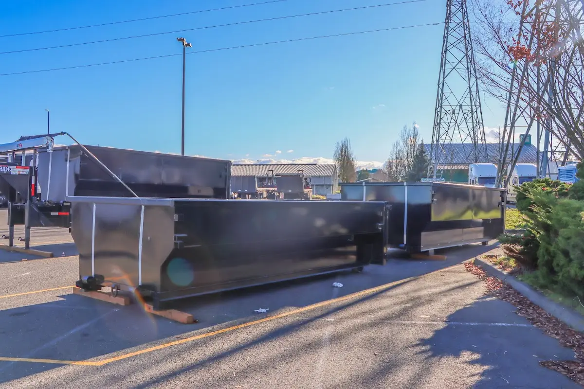 Roll-off dumpster ready for waste disposal at job site for 12 Yard Dumpster Rental in Kannapolis